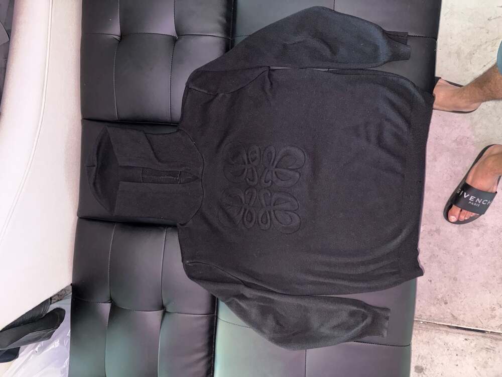 Loewe Anagram Logo Embossed Wool Zip-Up Hoodie
